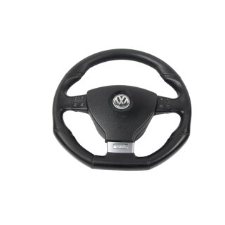 Lenkrad VW Golf 5 GTI Edition 30 Leder Multifunktion abgeflacht 1K0419091AN schwarz mit Airbag