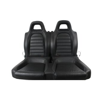 Rücksitzbank Leder-Kunstleder schwarz/grau VW Scirocco III Rückbank Sitze hinten