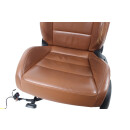 Fahrersitz vorne links Sitz VW Eos 1F Leder-Teilleder teak braun Sitzheizung