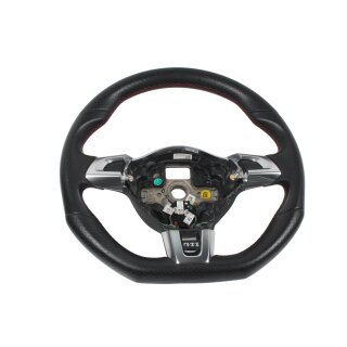 Lenkrad VW Polo 6R GTI abgeflacht DSG Leder gelocht schwarz Airbag 5K0419091AE