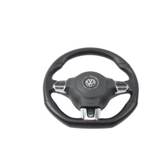 Lenkrad Leder schwarz abgeflacht VW Scirocco III 1K8419091T-5K0880201N mit Airbag