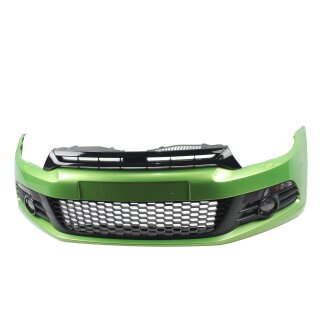 Stoßstange vorne VW Scirocco 3 Stossfänger LR6T viperngrün Scheinwerferreinigung