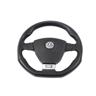 Lenkrad VW Golf 5 R-Line Leder Multifunktion abgeflacht 1K0419091EK schwarz mit Airbag